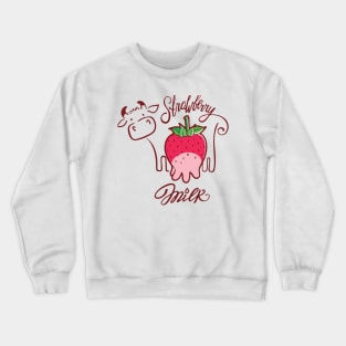 strawberry cow Milk Crewneck Sweatshirt